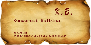 Kenderesi Balbina névjegykártya